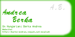 andrea berka business card